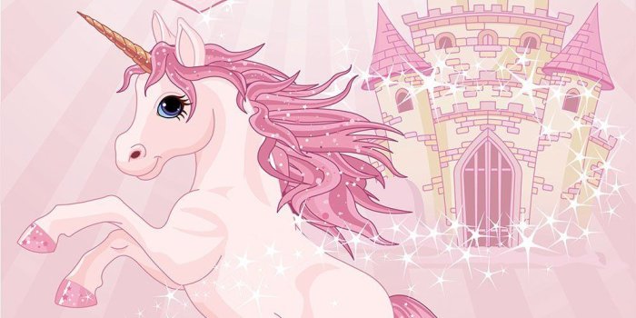 1000x1291 Fairy Tale Castle and Unicorn Wall Mural Wallpaper