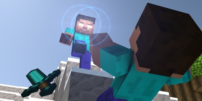 1920x1080 Wallpaper : 1920x1080 px, falling, fighting, Herobrine, lights