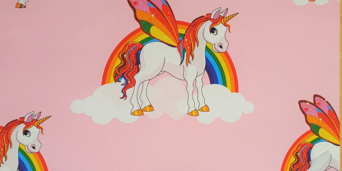 2448x3264 Rainbow Unicorn Pink Pony Childrens Girls Feature Wallpaper