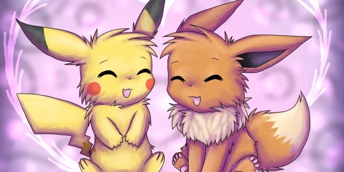 1072x746 Eevee And Pikachu Wallpapers