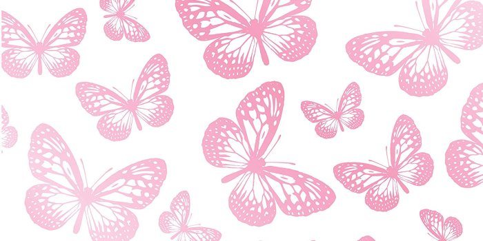 1500x1259 Fun4Walls Butterflies Wallpaper, White/Pink