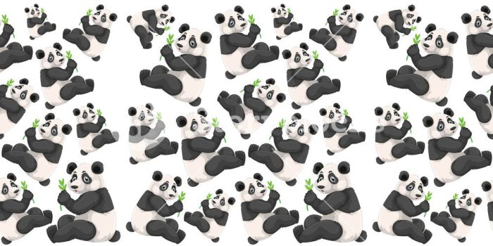 1000x1000 Seamless cute panda wallpaper Royalty-Free Stock Image - Storyblocks